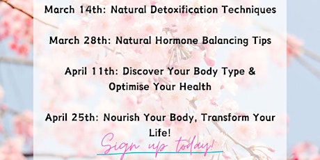 Free Spring Workshops with The School of Naturopathic Nutrition