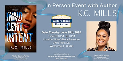 Imagem principal do evento In Person Event with Author K.C. Mills