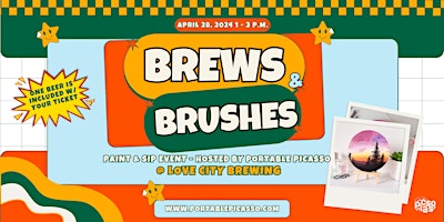 Hauptbild für Brews & Brushes - Guided Paint & Sip Event @ Love City Brewing