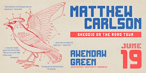 Imagem principal do evento Matthew Carlson - Sheddio On The Road Tour - Awendaw, SC