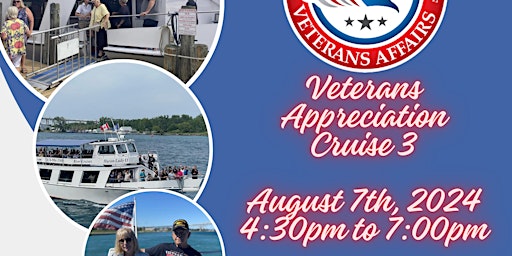 Primaire afbeelding van 2024 Veterans Appreciation Cruise - Third Outing, August 7, 2024