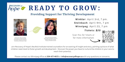 Ready to Grow: Providing Support for Thriving Development (STEINBACH) primary image