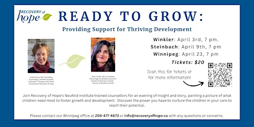 Imagem principal do evento Ready to Grow: Providing Support for Thriving Development (WINNIPEG)