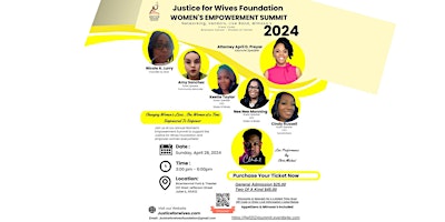 Justice for Wives Foundation Annual Women's Empowerment Summit primary image