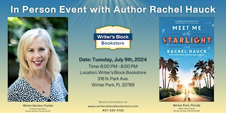 In Person Event with Author Rachel Hauck
