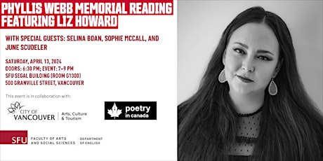 Phyllis Webb Memorial Reading featuring Liz Howard