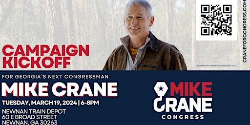Imagem principal do evento Crane for Congress Campaign Kickoff