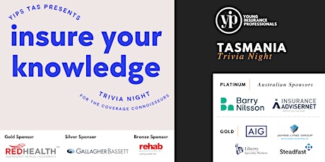 YIPs Tasmania Presents: Insure Your Knowledge - Trivia Night primary image