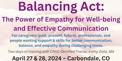 Primaire afbeelding van Balancing Act:The Power of Empathy for Well-being & Effective Communication