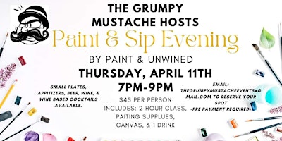 Imagen principal de Paint & Sip at The Grumpy Mustache