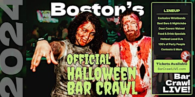 Imagem principal do evento 2024 Official Halloween Bar Crawl Boston Bar Crawl LIVE 3 Dates