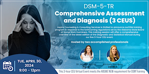 Immagine principale di DSM-5-TR Comprehensive Assessment and Diagnosis (3 CEUS) 