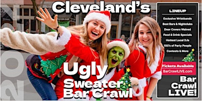 Immagine principale di The Official Ugly Sweater Bar Crawl Cleveland by Bar Crawl LIVE 2024 