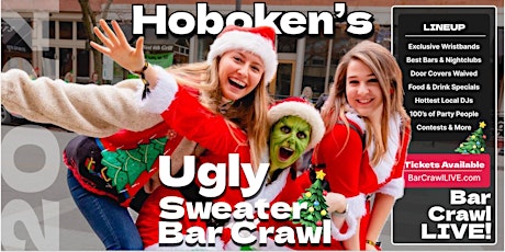 The Official Ugly Sweater Bar Crawl Hoboken by Bar Crawl LIVE 2024