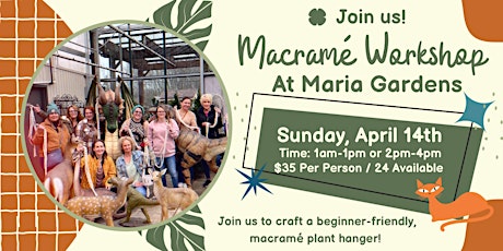 Macramé Workshop at Maria Gardens Center primary image