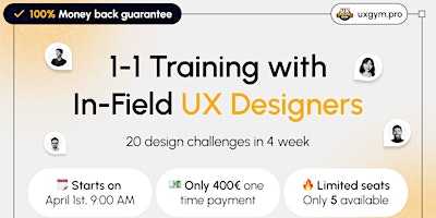 Image principale de UX Gym: 1-1 Training with In-Field UX Designers
