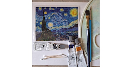 Primaire afbeelding van 'Starry night' by Van Gogh - children painting workshop [LIVE in ZOOM]