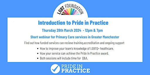 Primaire afbeelding van Introduction to Pride in Practice for Primary Care Services