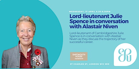 Lord-lieutenant Julie Spence in conversation with Alastair Niven