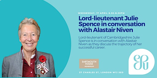 Lord-lieutenant Julie Spence in conversation with Alastair Niven primary image