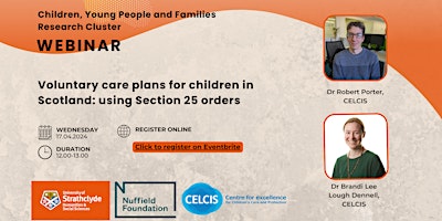 Hauptbild für Voluntary care plans for children in Scotland: using Section 25 orders