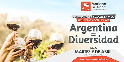 Curso online de vinos, Argentina = Diversidad primary image