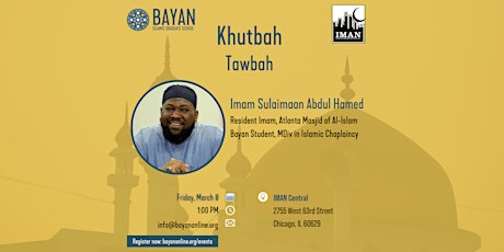 Immagine principale di Khutbah with Imam Sulaimaan Abdul Hamed at IMAN 