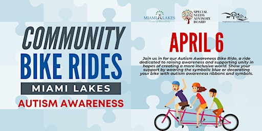 Image principale de Community Bike Rides: Autism Awareness Month