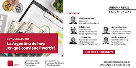 Image principale de Conversatorio | La Argentina de hoy: ¿en qué conviene invertir?