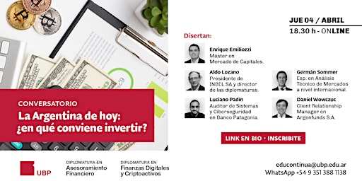 Imagen principal de Conversatorio | La Argentina de hoy: ¿en qué conviene invertir?