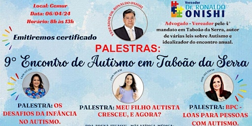 Hauptbild für 9º Encontro de Autismo de Taboão da Serra