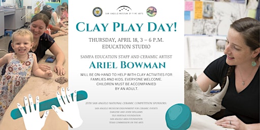 Imagen principal de Clay Play Day with Ariel Bowman!