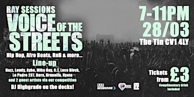 Immagine principale di Ray Sessions X Voices of the streets - 10 Tickets left 