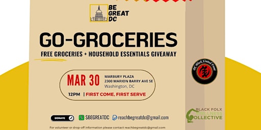 Imagen principal de BeGreatDC's GoGroceries - Free Grocery Giveaway