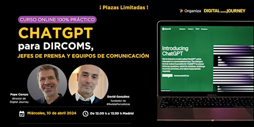 Imagen principal de ✨ Curso ChatGPT para Dircoms y Equipos de Comunicación | by Digital Journey