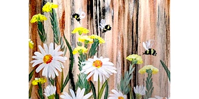 Imagem principal de Bees & Flowers, a PAINT & SIP EVENT with Lisa