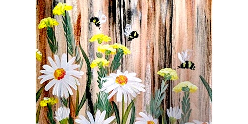 Image principale de Bees & Flowers, a PAINT & SIP EVENT with Lisa