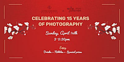 Imagem principal do evento Celebrating 15 years of photography with wine, nibbles, and prizes!