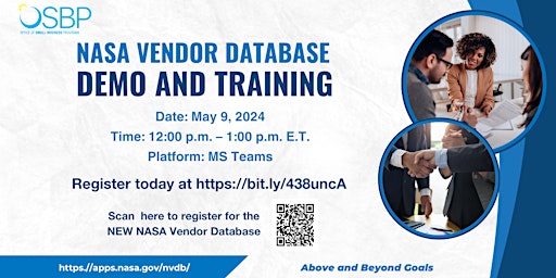 Hauptbild für NASA Vendor Database Demo and Training for Public Users