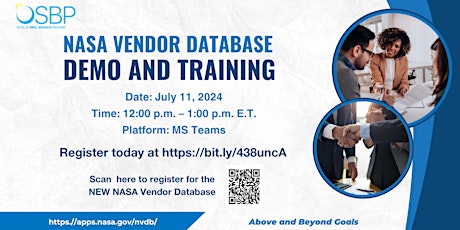 NASA Vendor Database Demo and Training for Public Users