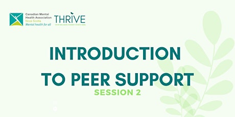 Introduction to Peer Support - session 2