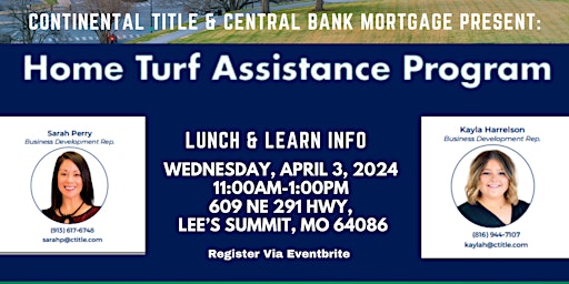 Hauptbild für Home Turf Assistance Program- Lunch & Learn