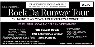 Primaire afbeelding van Rock Da Runway Tour - Easter Weekend 3/30