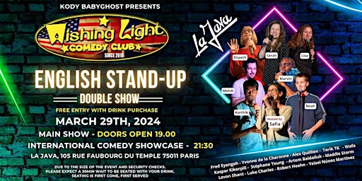 Primaire afbeelding van Paris' Largest English Stand-Up Comedy Showcase at La Java/Wishing Light