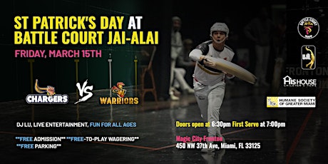 St. Patrick's Day Battle Court Jai-Alai: Chargers v. Warriors! primary image