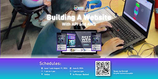 Immagine principale di Building a Website with API and AWS- FREE Summer Camp Information Session 