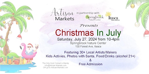 Image principale de Christmas in July Arts & Crafts Fair Hosted by Artisan Markets