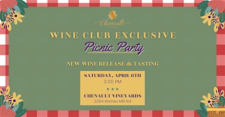 Wine Club Exclusive: New Wine Release Picnic Party