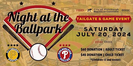 Image principale de Pirates v Phillies | City of Pittsburgh Republican Committee Game Day Event