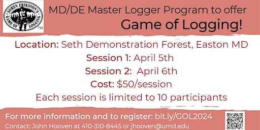 Imagem principal do evento MD/DE Master Logger: Game of Logging Event